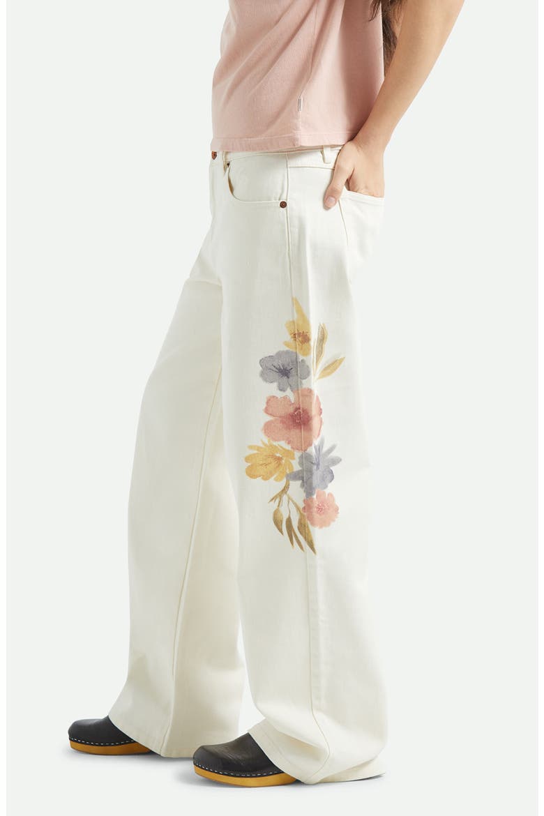 The Chloe Floral Print Wide Leg Jeans, Alternate, color, OFF WHITE FLORAL BURST