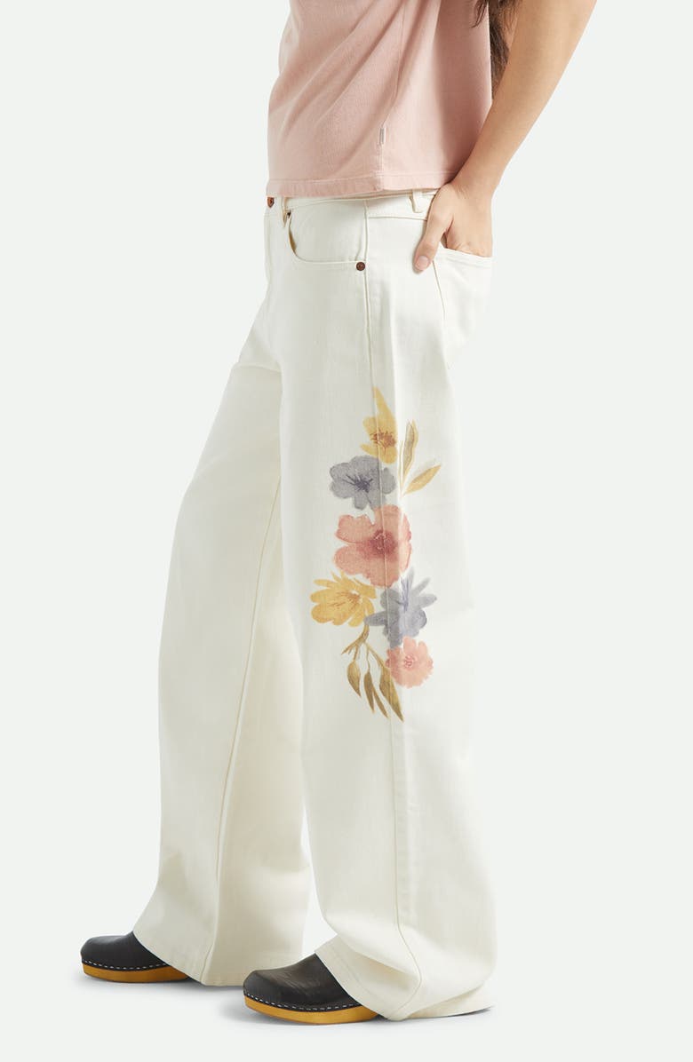 Brixton The Chloe Floral Print Wide Leg Jeans, Alternate, color, Off White Floral Burst