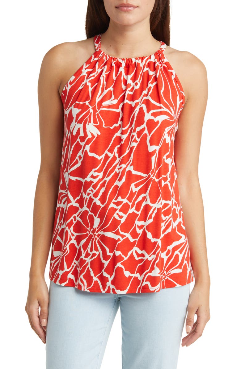 Loveappella Print Tank, Main, color, Spicy Orange