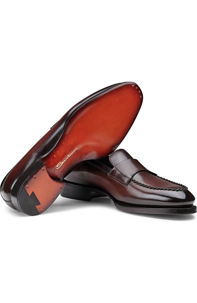 Santoni Arco Loafer, Alternate, color, Dark Brown-T60