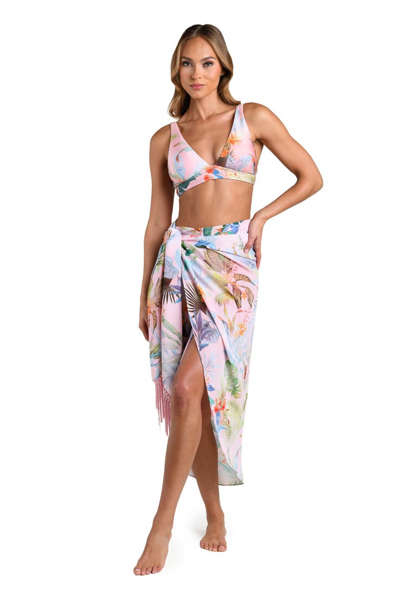 Palm Colorful Cover-Up Pareo, Alternate, color, PINK MULTI