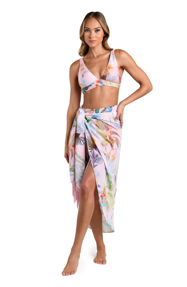 L'AGENCE Palm Colorful Cover-Up Pareo, Alternate, color, Pink Multi