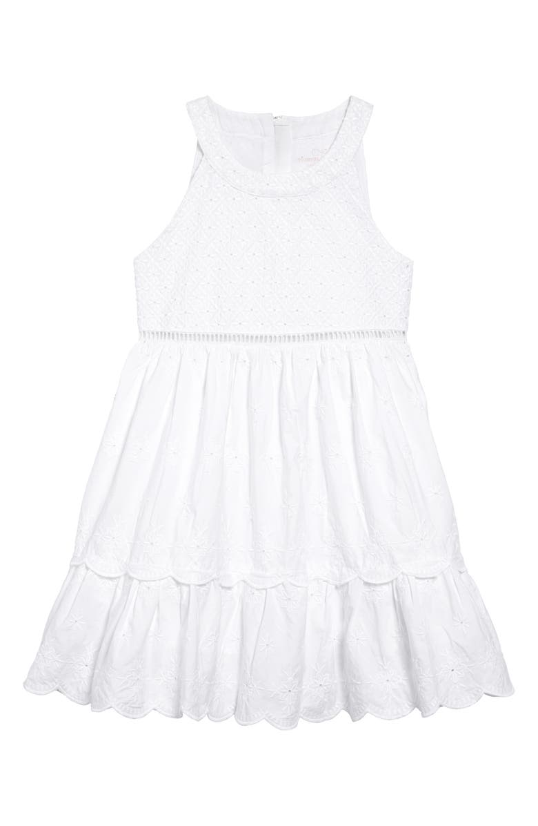 vineyard vines Tiered Eyelet Dress, Main, color, 