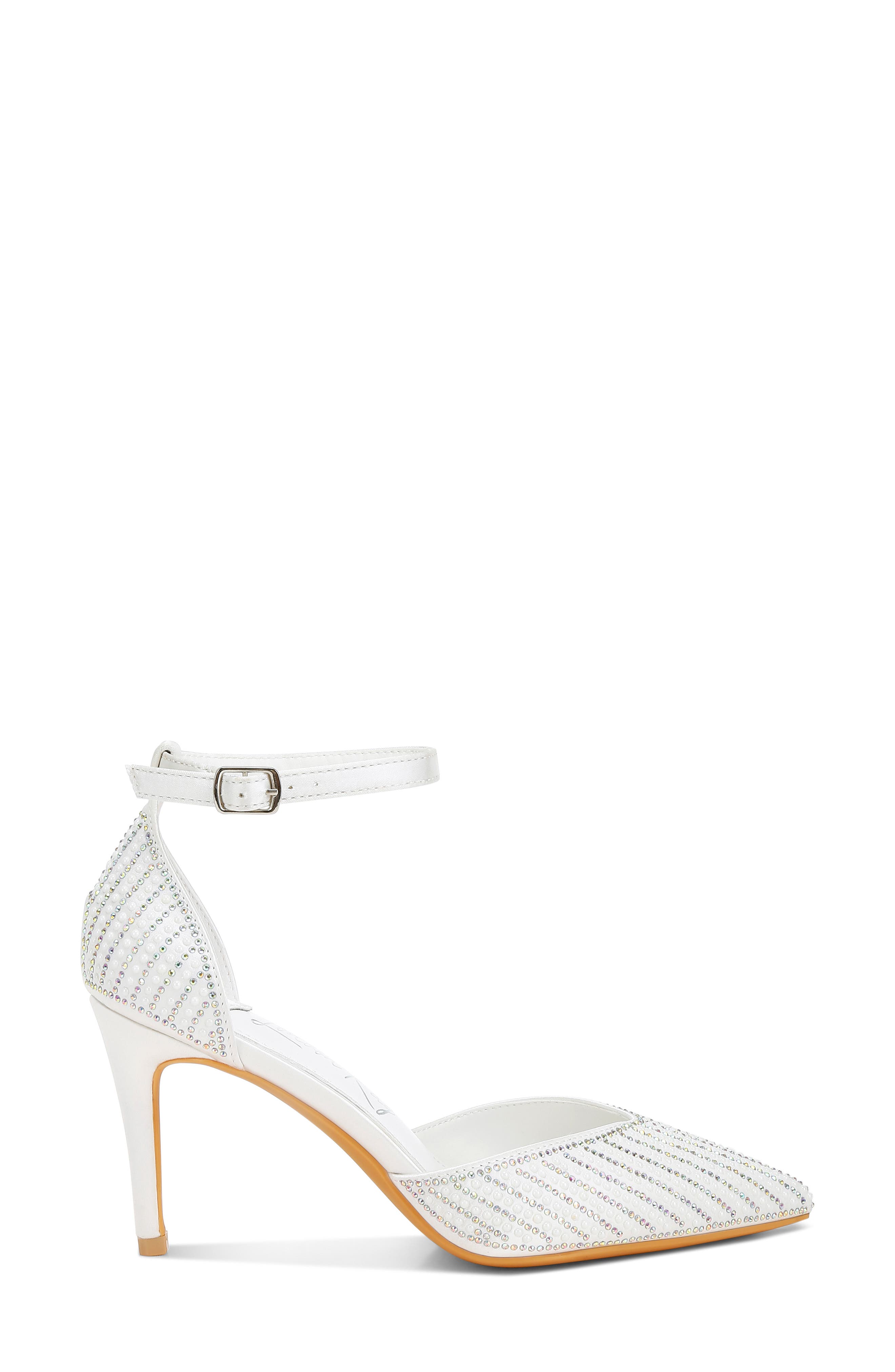 Wanda Ankle Strap Pump, Alternate, color, WHITE