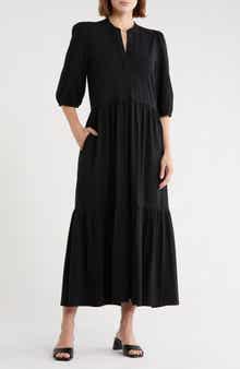 Caslon® Three-Quarter Sleeve Knit Midi Dress