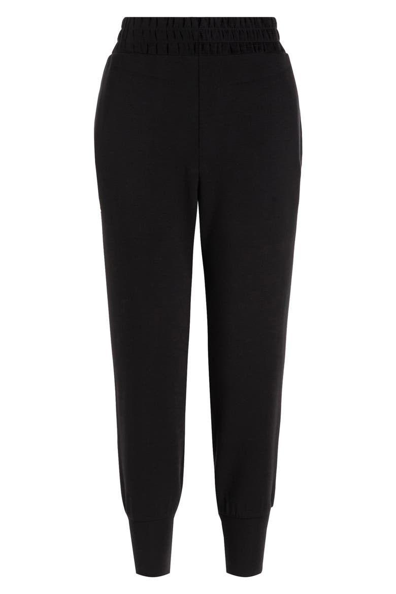 Brushed Rib Slim Cuff 25-Inch Pants, Alternate, color, BLACK
