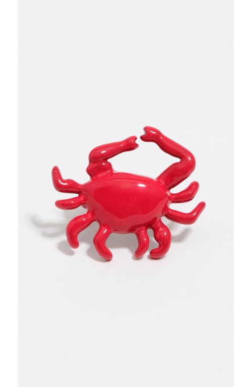 Bimba Y Lola Enamel Crab Ring In Red