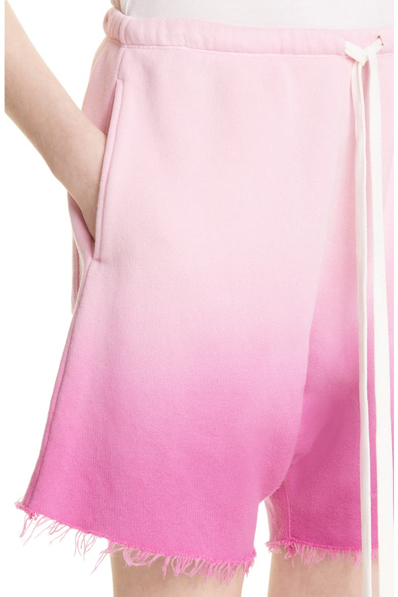 Dip Dye Raw Hem Sweat Shorts, Alternate, color, FADED PINK