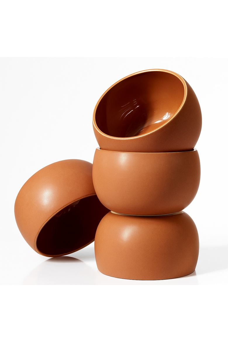 Le Kuisto Dinnerware, Set of 12, Alternate, color, Matte / Shiny Terracotta