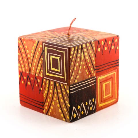 Safari Gold Painted Cube Candle