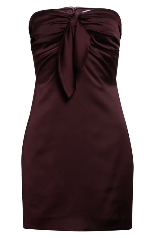 Ramy Brook Orion Satin Bodice Strapless Minidress In Purple