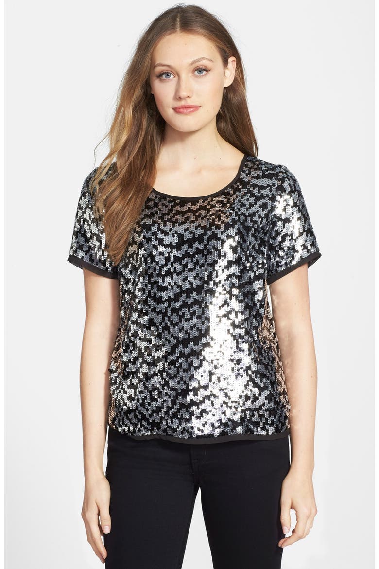 Sequin Top, Main, color, BLACK