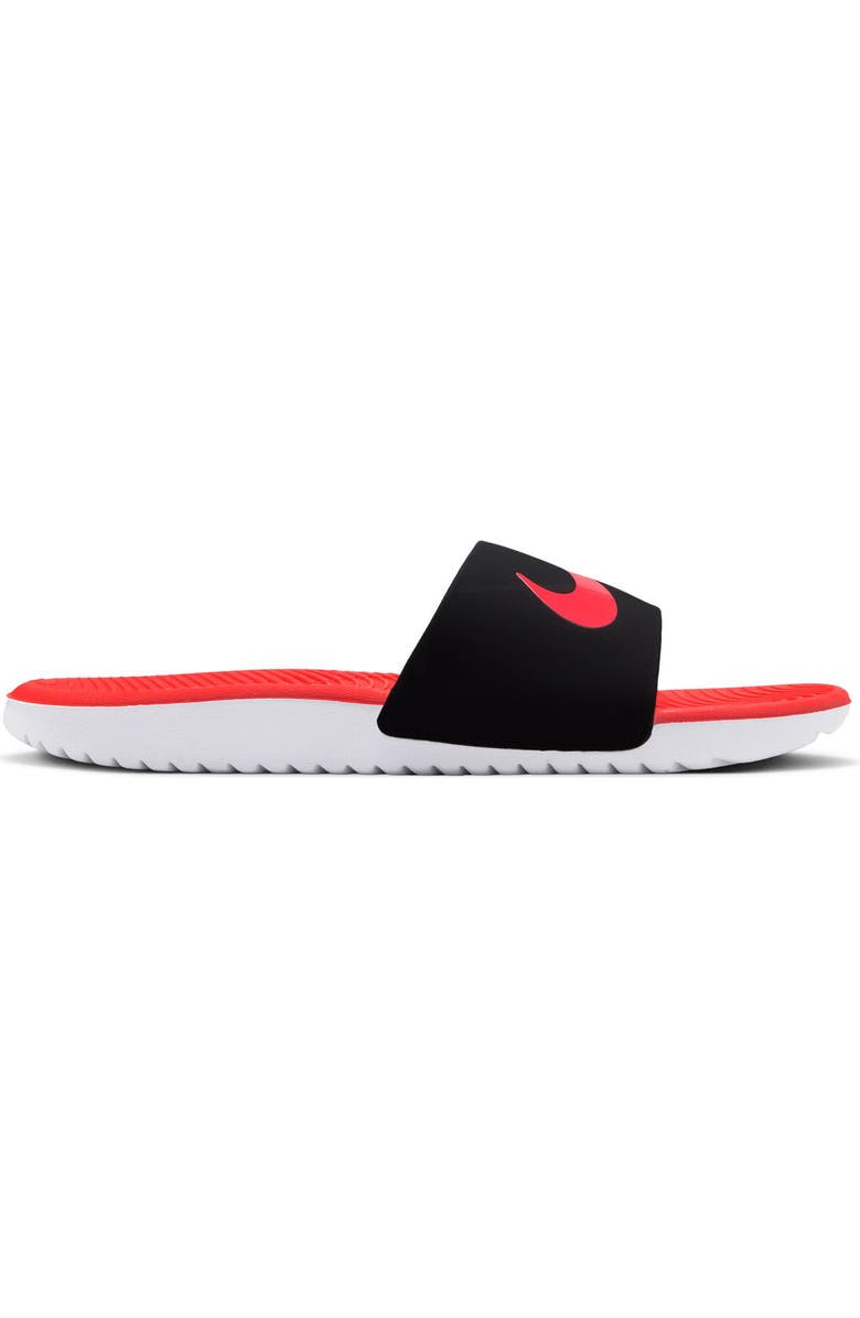 Nike Kids' Kawa Slide Sandal, Main, color, Black/ Bright Crimson/ White
