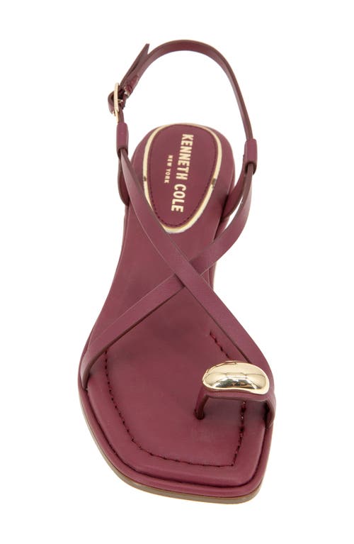 Kenneth Cole Geala Slingback Kitten Heel Sandal In Dark Red Leather