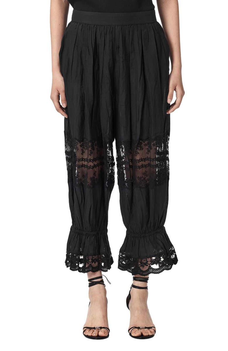 AllSaints Solene Crop Pants, Alternate, color, Black