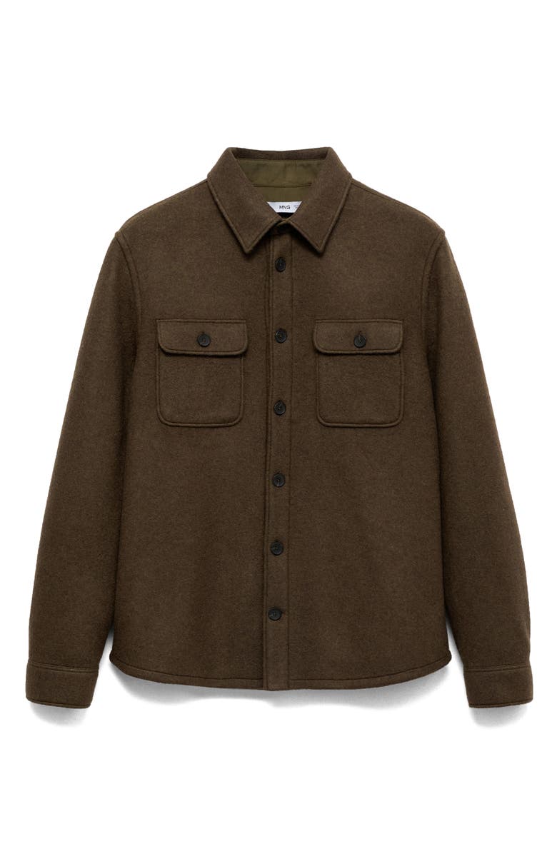 MANGO Regular Fit Overshirt, Alternate, color, Brown