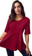 Jessica London Stretch Cotton Peplum Tunic