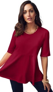 Jessica London Stretch Cotton Peplum Tunic