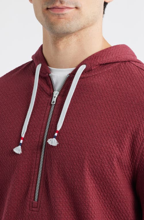 Johnnie-o Zoeller Textured Half Zip Hoodie In Red