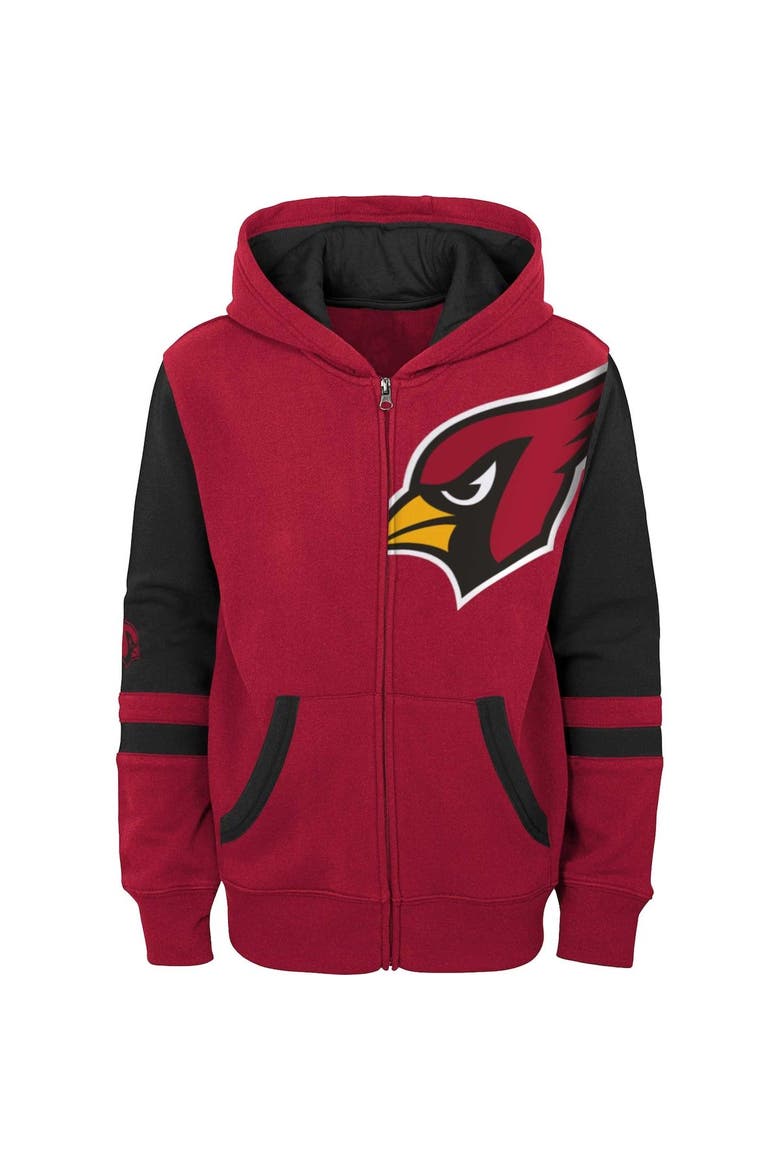 Youth Cardinal Arizona Cardinals Colorblock Full-Zip Hoodie, Alternate, color, Cardinal
