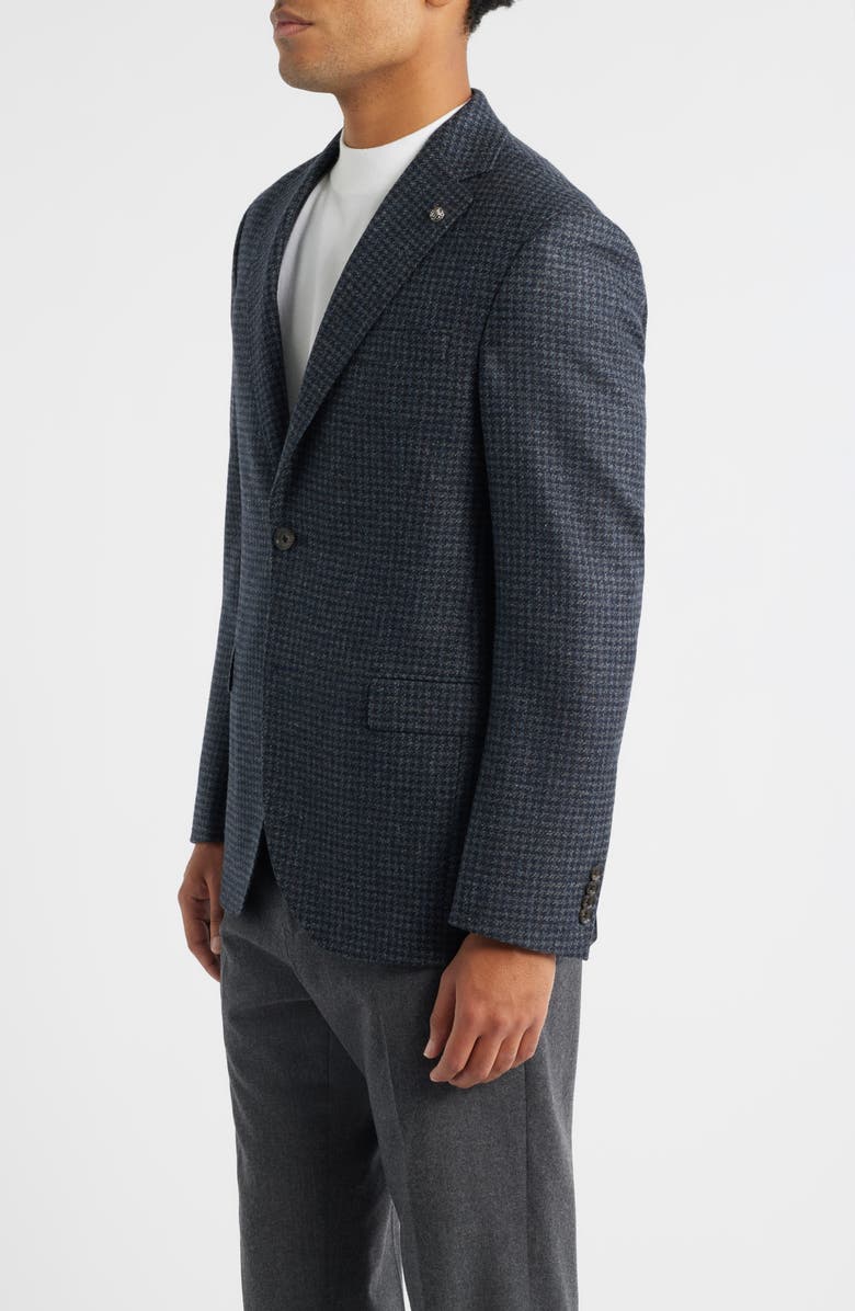 Jack Victor Midland Contemporary Fit Grey Houndstooth Wool & Cashmere Sport Coat, Alternate, color, Blue Grey