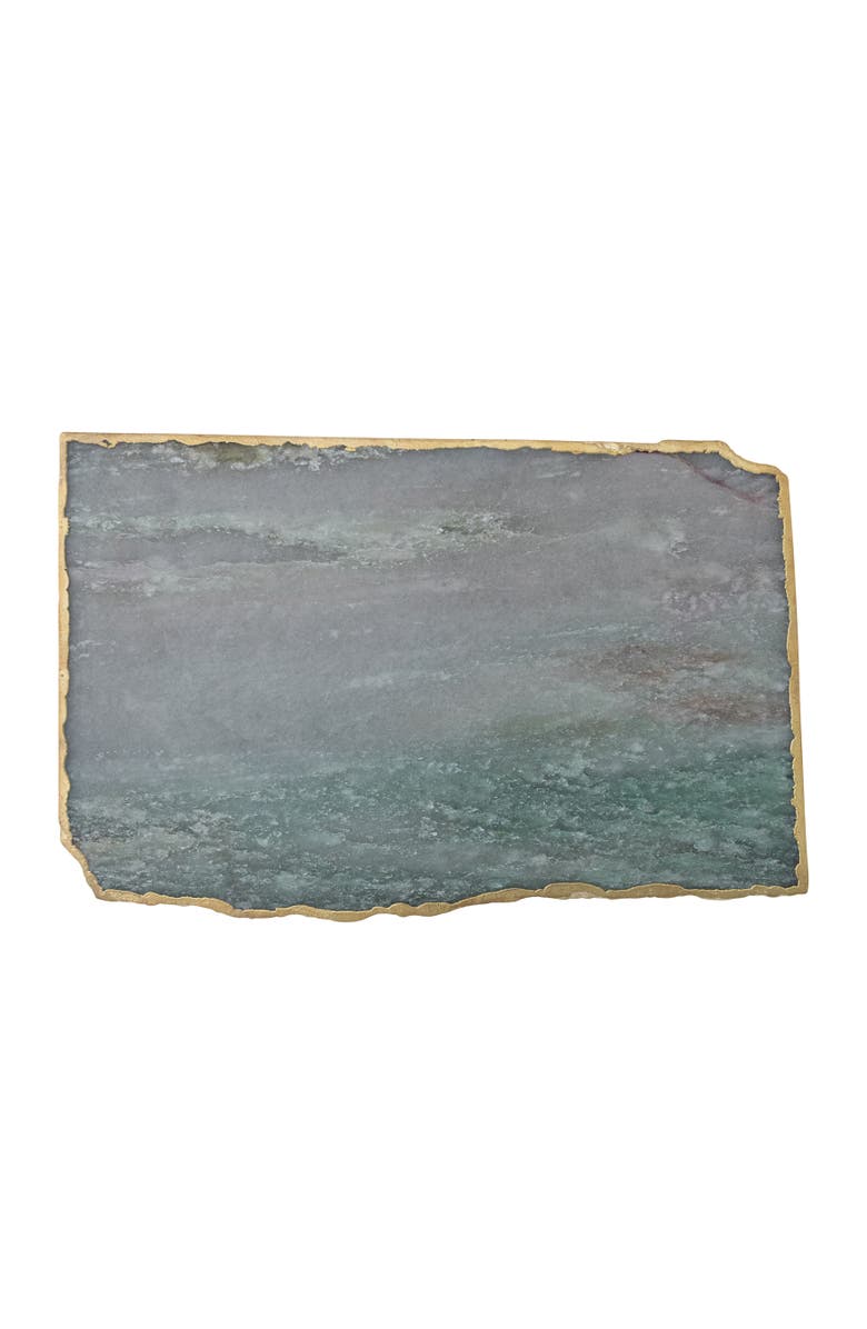 Storied Home Tray with Electroplated Edge, Main, color, Blue