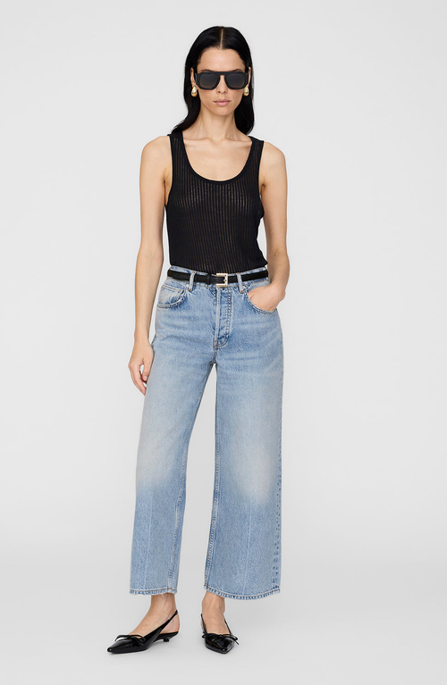 Anine Bing Eugene Ribbed Tank Top In Black