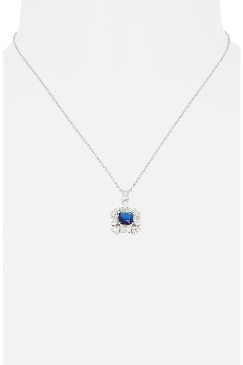 Rock Stars Halo Pendant Necklace, Alternate, color, RHODIUM