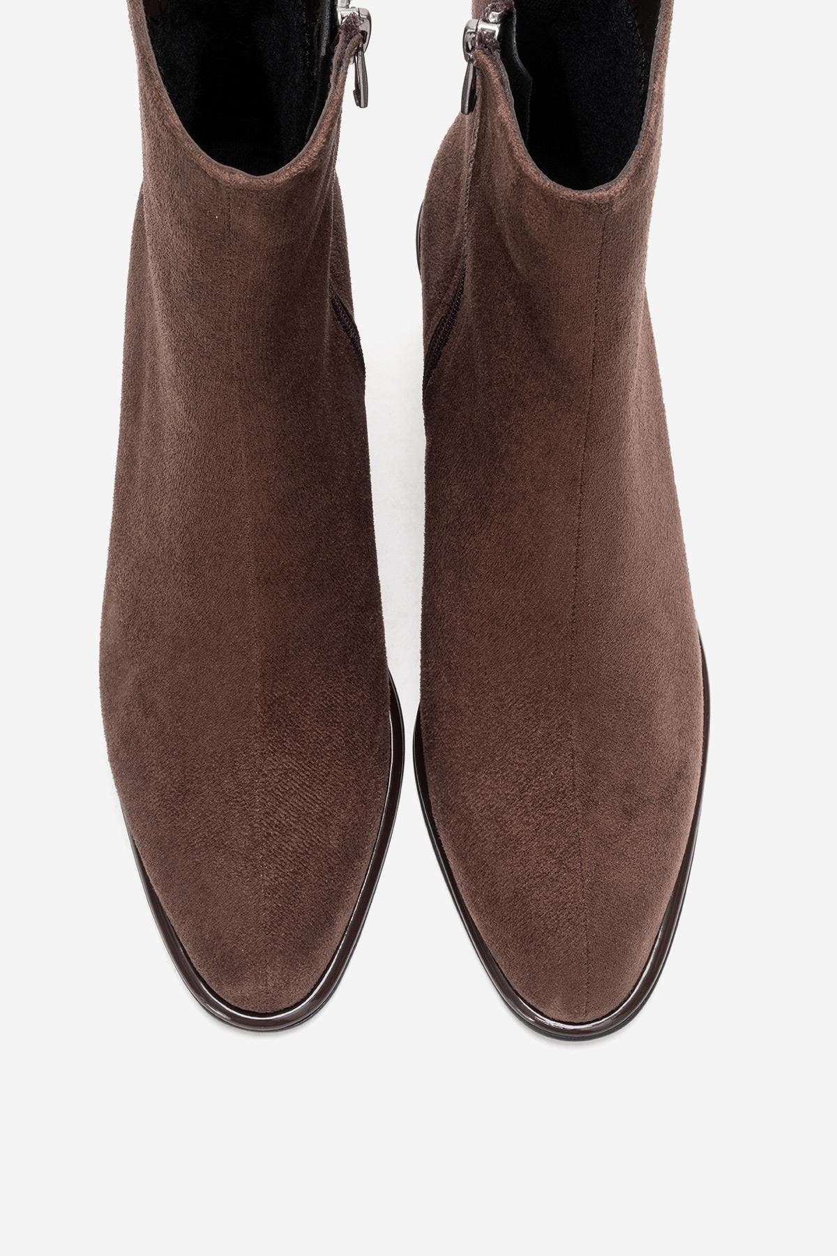 Maura Block Heel Boot, Alternate, color, Brown Suede Faux Leather