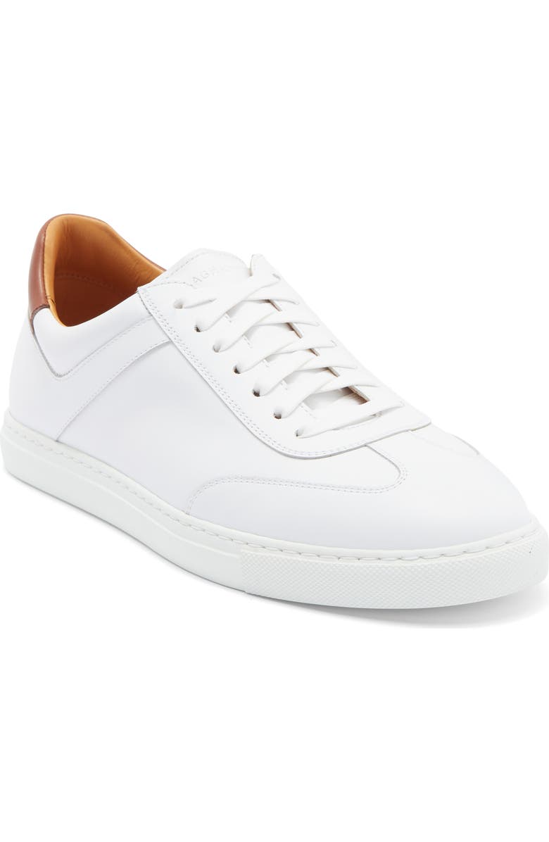Magnanni Delan Low Top Sneaker, Main, color, White / Midbrown