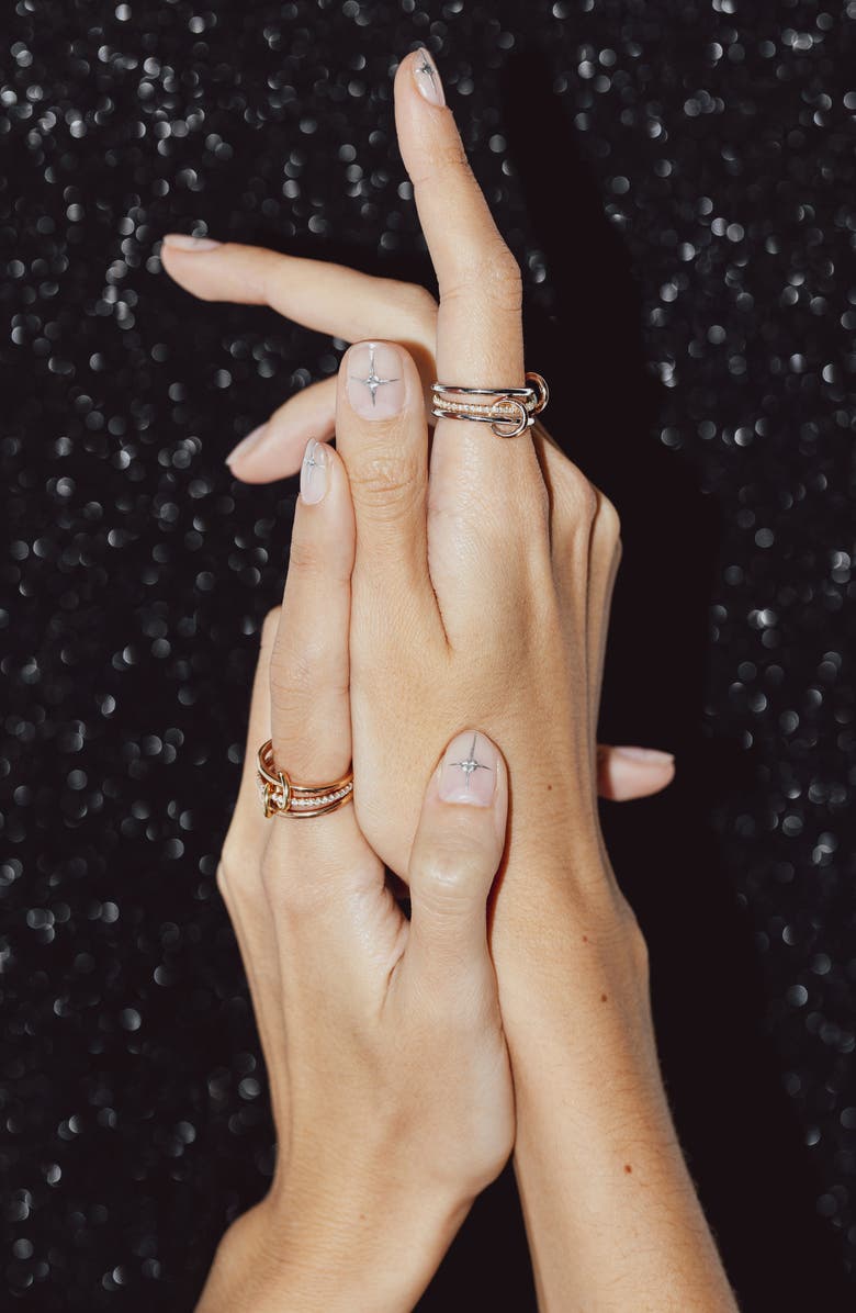 Spinelli Kilcollin Sony Diamond Linked Rings, Alternate, color, Yellow/Rose/White