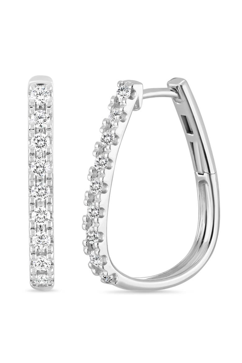 18K Gold Audrey Diamond Hoop Earrings, Main, color, 18K WHITE GOLD
