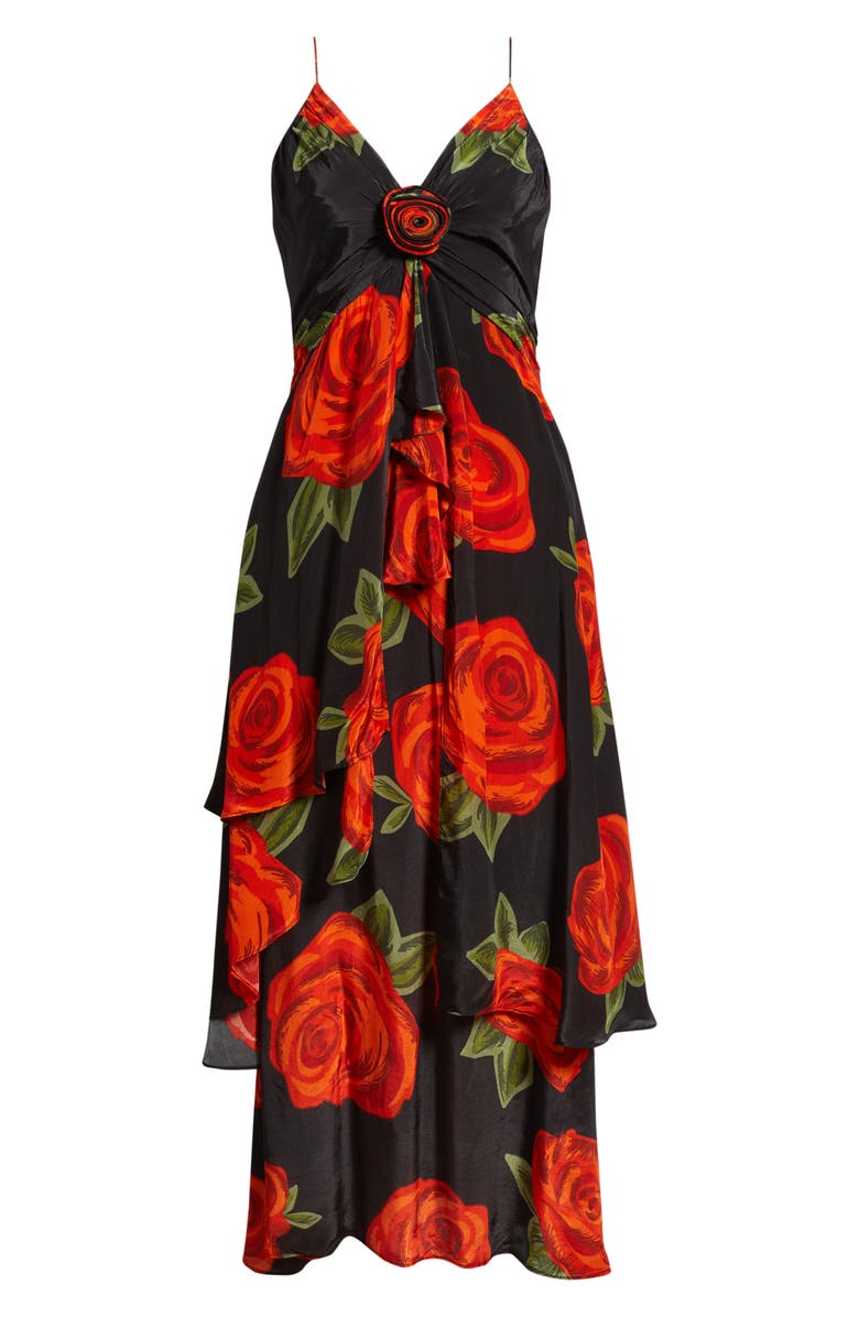 FARM Rio Latin Roses Floral Dress, Alternate, color, Latin Roses Black