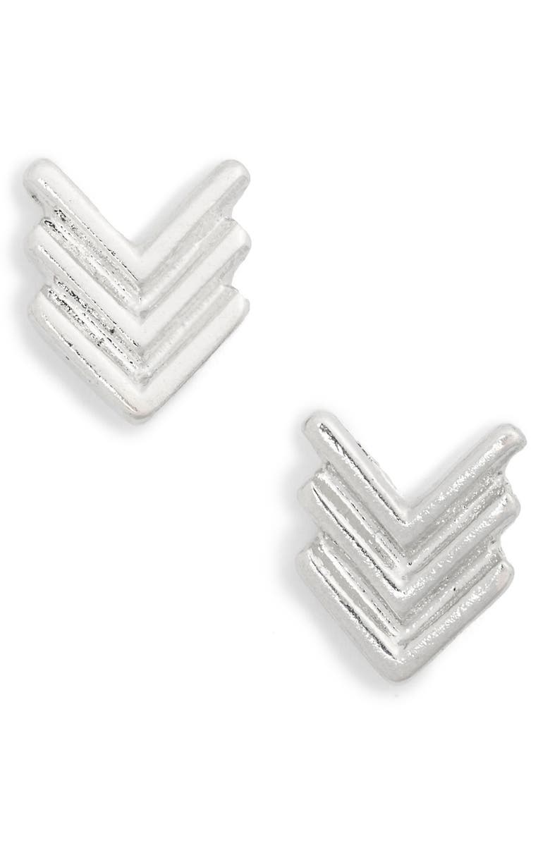 BP. Chevron Stud Earrings, Main, color, 