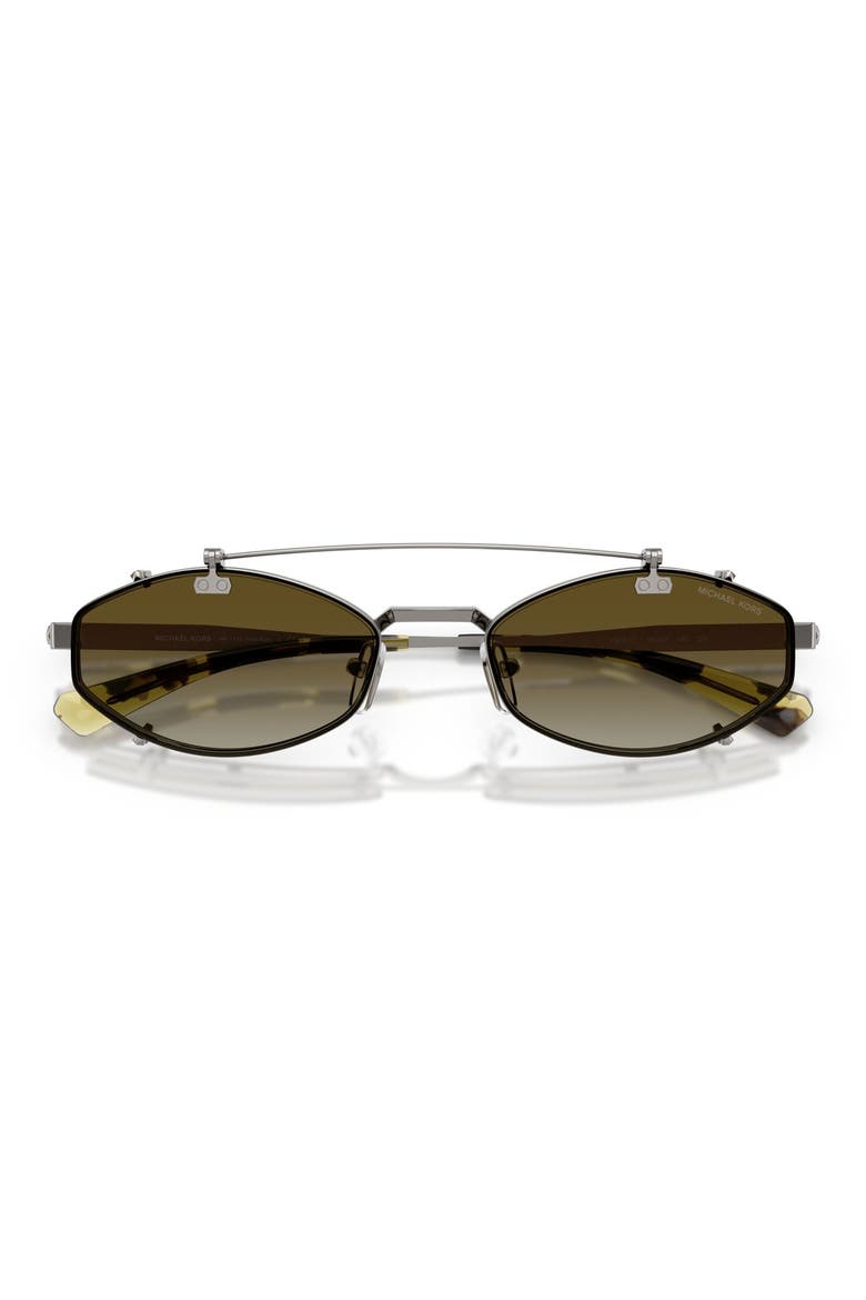 Palo Alto 56mm Oval Sunglasses, Alternate, color, SHINY GUNMETAL / OLIVE