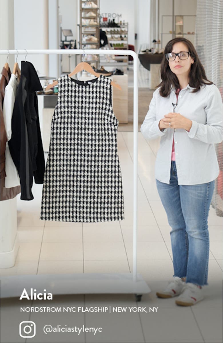 Clyde Houndstooth Tweed Sheath Dress, sales video thumbnail
