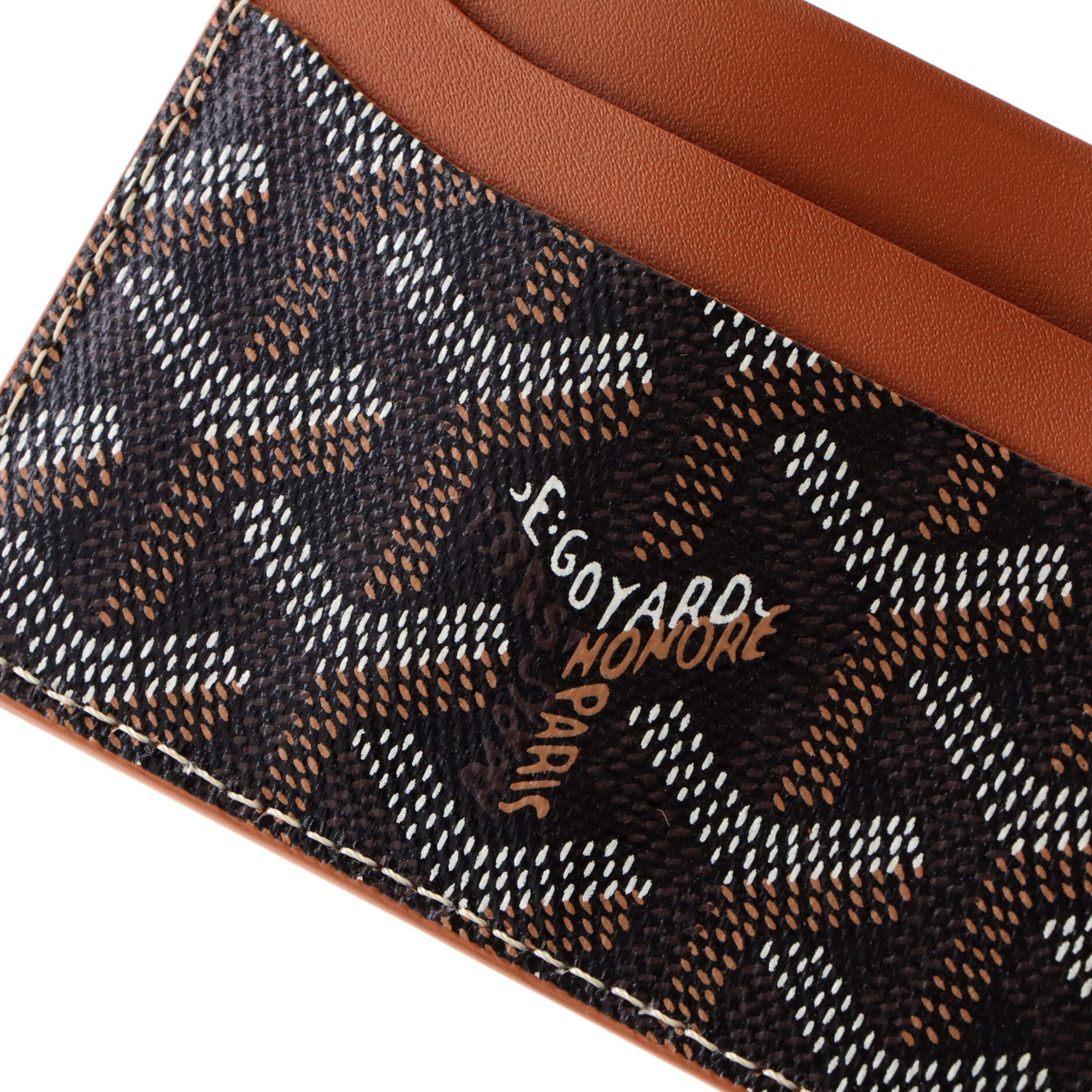 Pre-Owned Goyard Saint Sulpice Card Holder Coated Canvas, Alternate, color, Brown