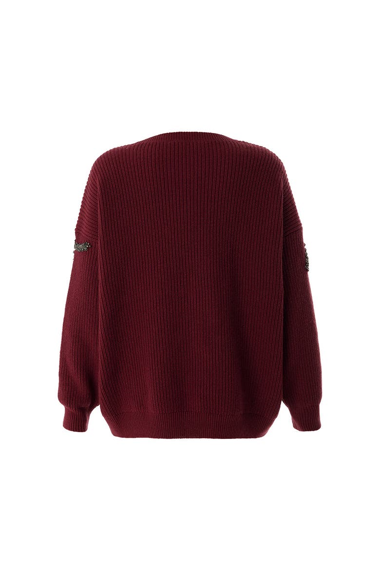Grace Embroid Sweater, Alternate, color, RED