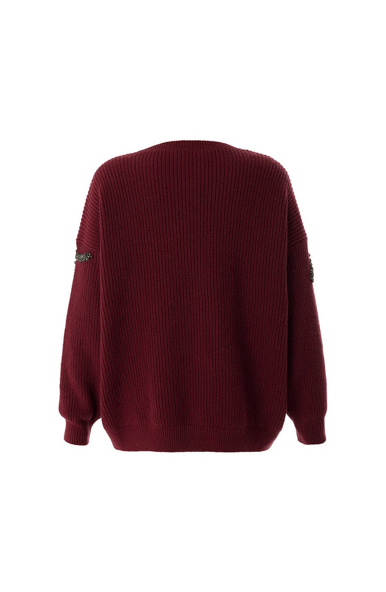 Exquise Grace Embroid Sweater, Alternate, color, Red