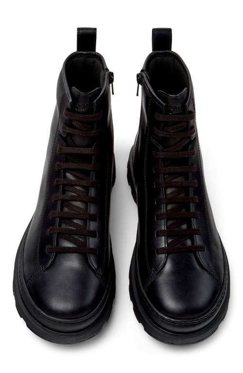 Camper Brutus Lace-up Leather Boots In Black