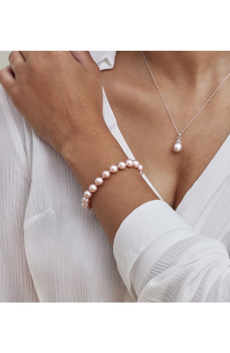 The Pearl Source Freshwater Pearl Bracelet 8-8.5mm, Alternate, color, Pink Pearl - Infinity Clasp
