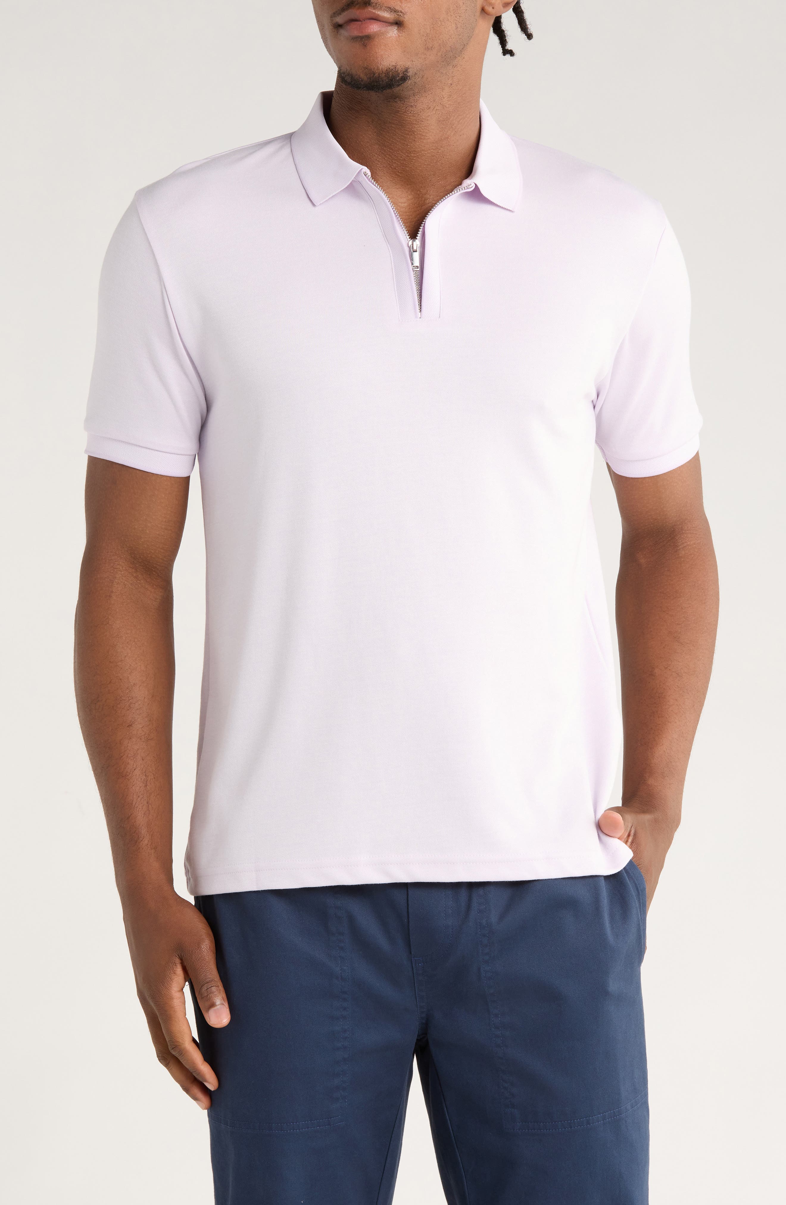 Cactus Man Tipped Half Zip Polo