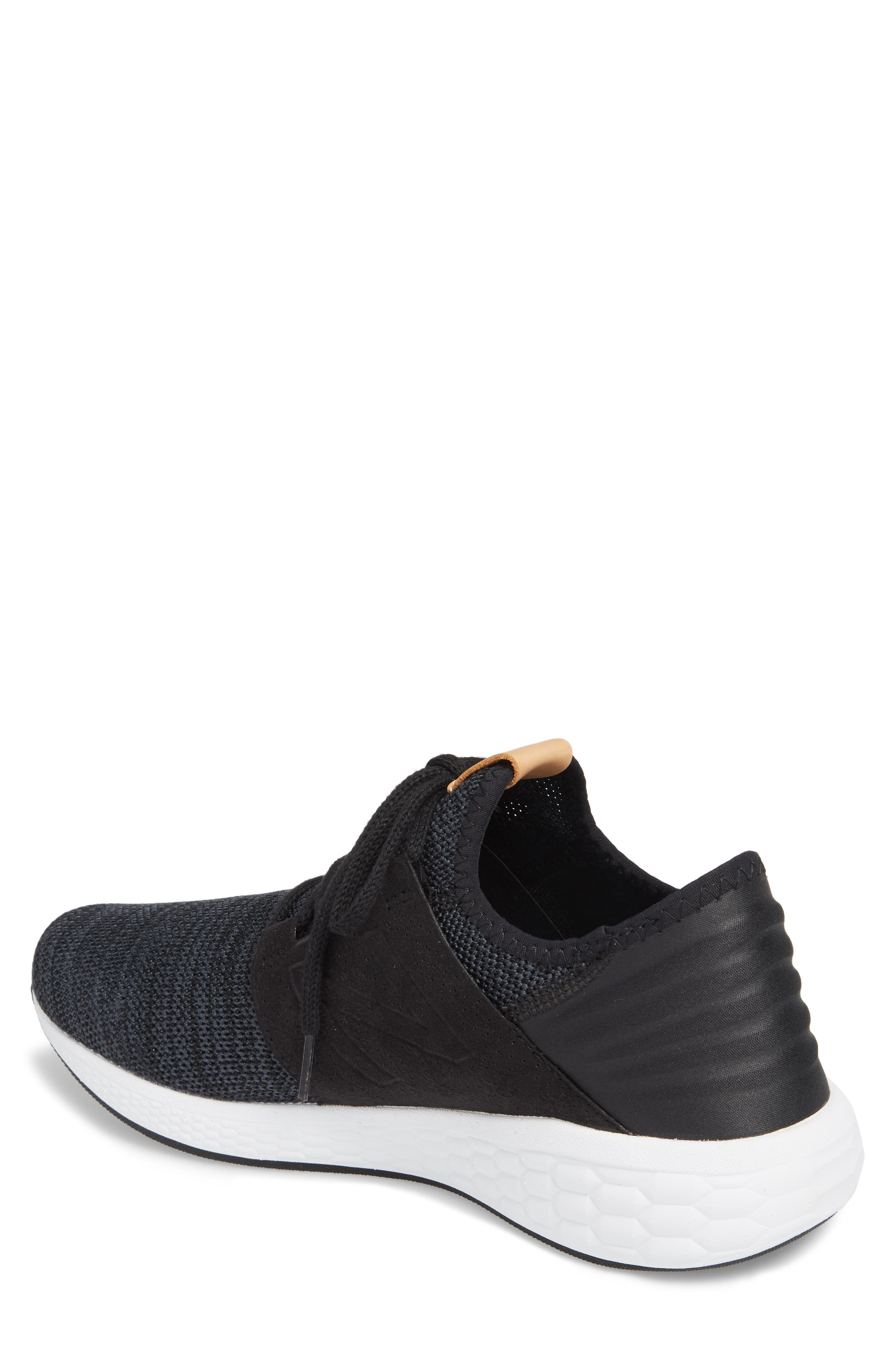 Fresh Foam Cruz v2 Knit Running Shoe, Alternate, color, BLACK/ WHITE