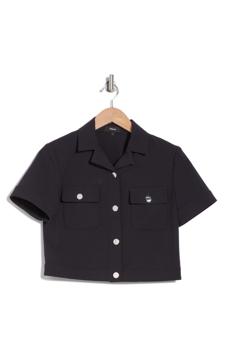 Theory Short Sleeve Crop Shirt Jacket, Alternate, color, 