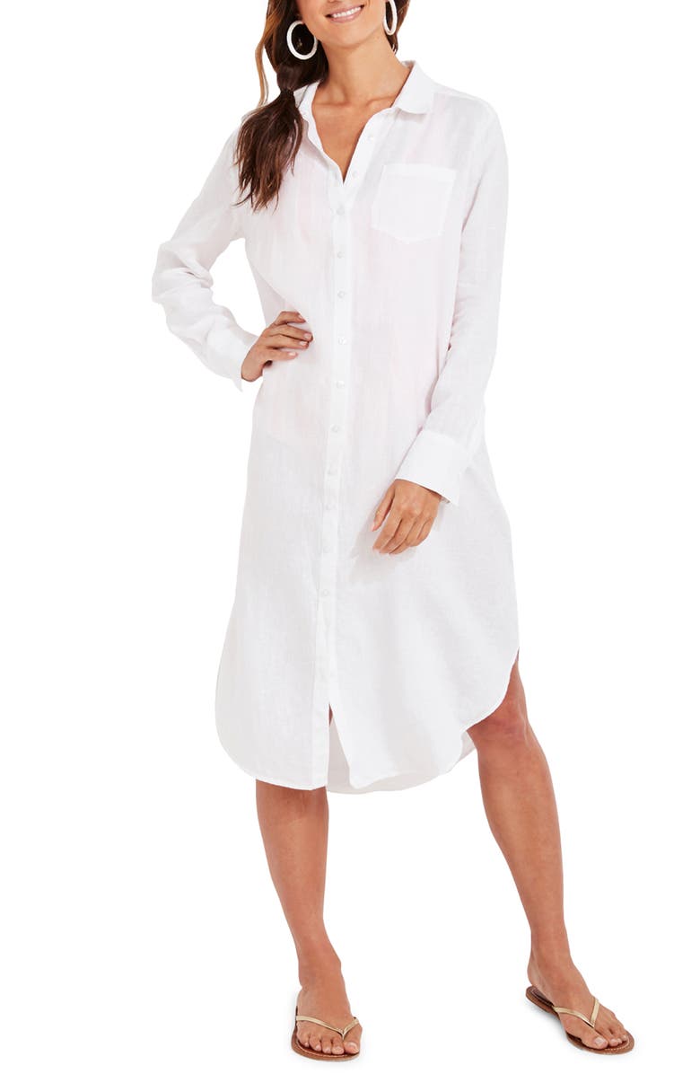 vineyard vines Breezy Linen Cover-Up, Main, color,