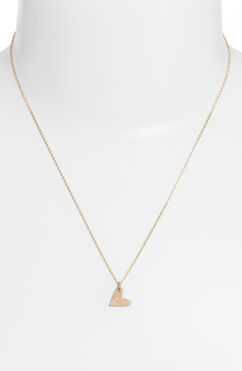 Nashelle 14k-Gold Fill Initial Mini Heart Pendant Necklace, Alternate, color, Gold/ A