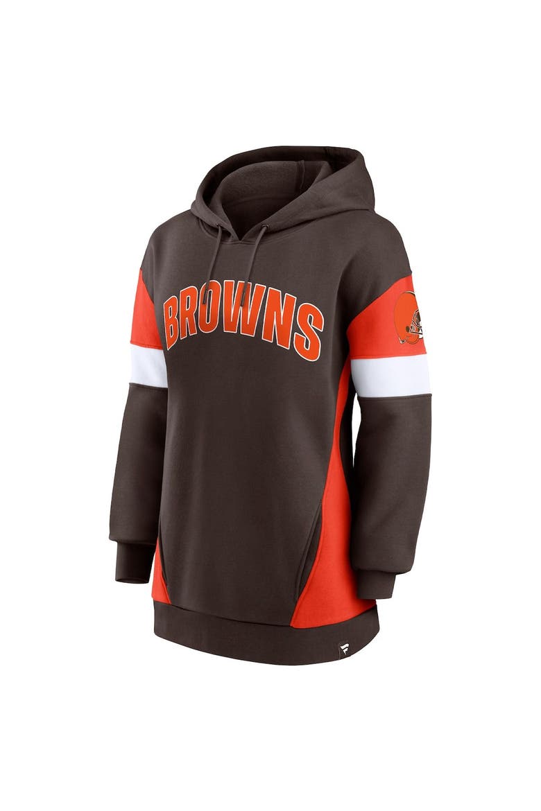 Women's Fanatics Branded Brown/Orange Cleveland Browns Lock It Down Pullover Hoodie, Alternate, color, Brown