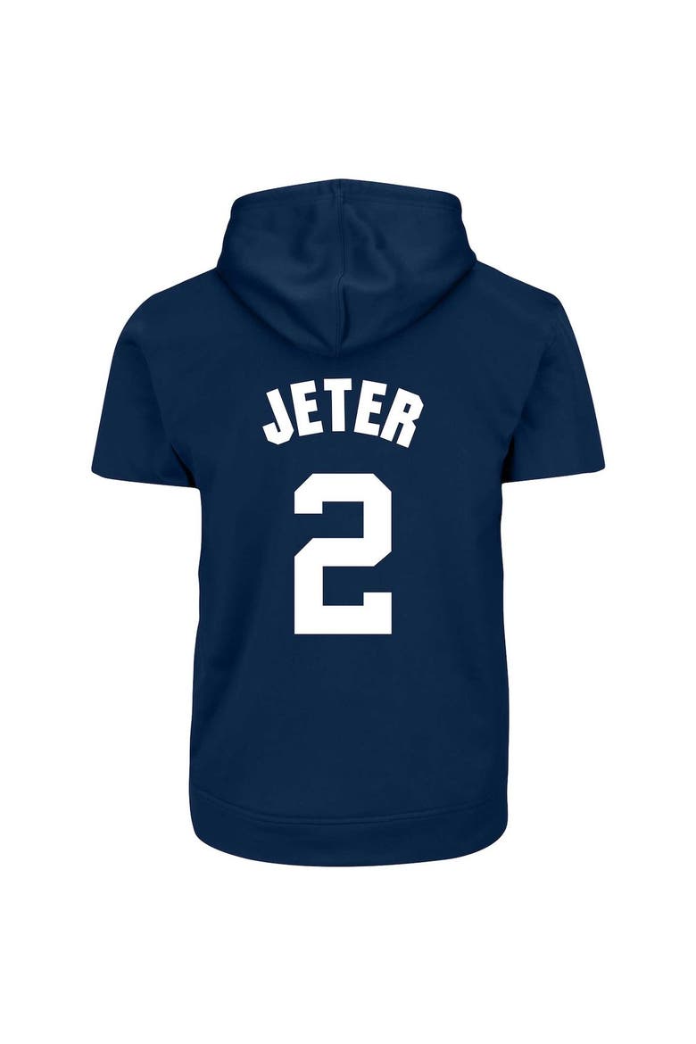 Men's Profile Derek Jeter Navy New York Yankees Big & Tall Fleece Short Sleeve Hoodie, Alternate, color, Navy