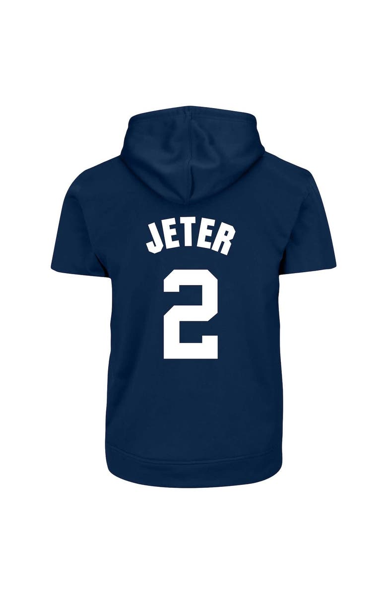 PROFILE Men's Profile Derek Jeter Navy New York Yankees Big & Tall Fleece Short Sleeve Hoodie, Alternate, color,
