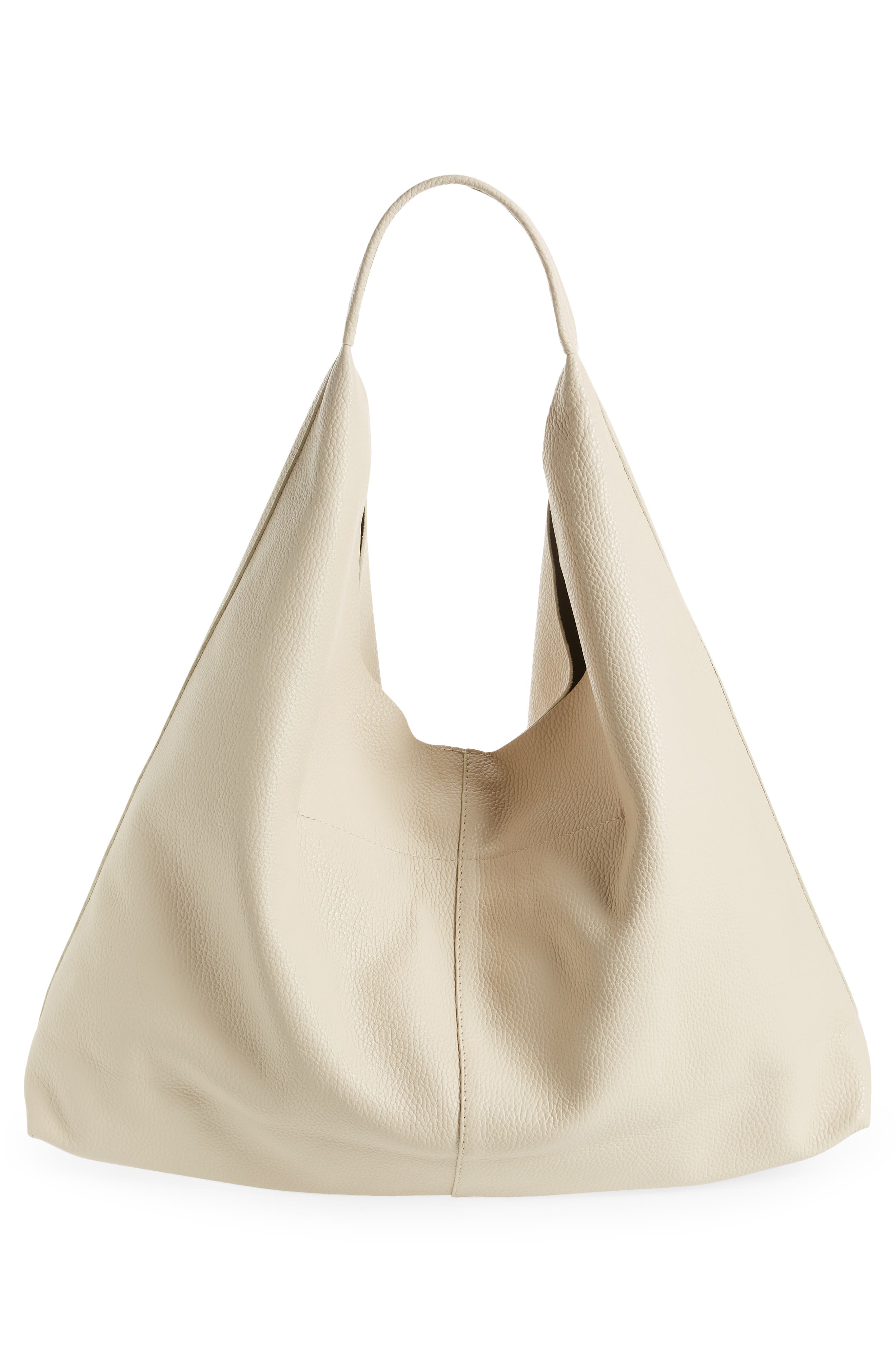 Violet Leather Hobo Bag, Alternate, color, NATURAL
